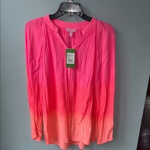 Lilly Pulitzer Pink and Orange Relaxed Blouse